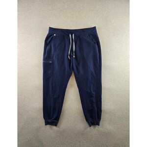 FIGS Zamora Joggers Womens Size XL Navy Blue Scrub Bottoms FIONX Fabric